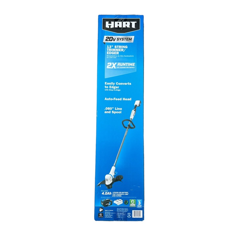 HART 20-Volt 13-inch String Trimmer/Edger (1) 20-Volt 4.0Ah Lithium-Ion Battery & Charger