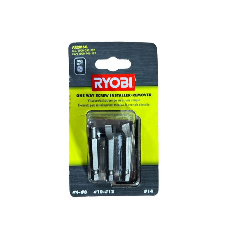 One-Way Screw Remover/Installer Set with Sleeve (3-Piece)