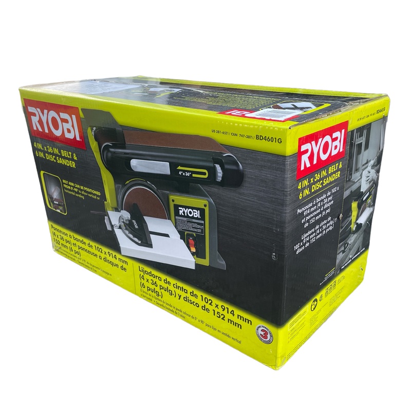 RYOBI 4 in x 36 in. Belt and 6 in. Disc Bench Sander