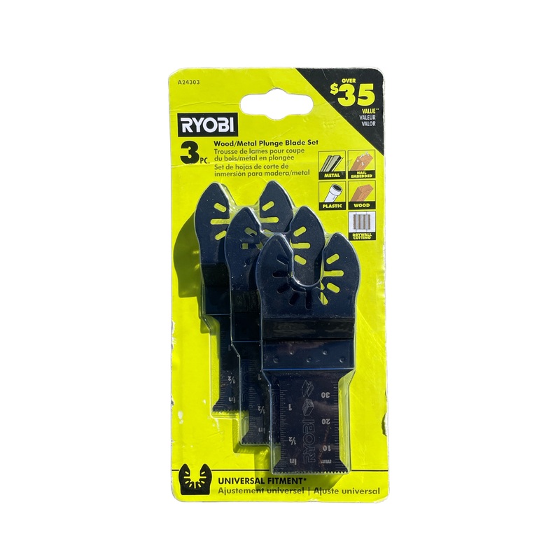 1-1/8 in. Wood/Metal Plunge Cut Blade Set (3-Piece)