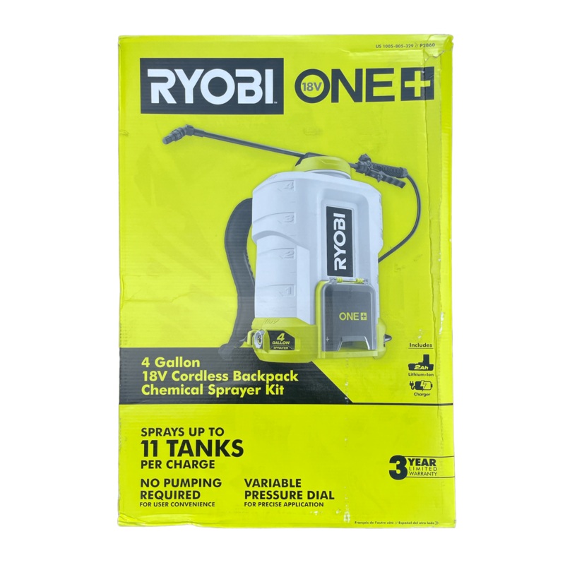 ONE+ 18-Volt Lithium-Ion Cordless 4 Gal. Backpack Chemical Sprayer Kit with 2.0 Ah Battery and Charger
