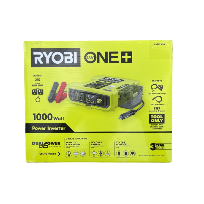 ONE+ 18V 1000-Watt Max 12V Automotive Power Inverter with Dual USB Ports