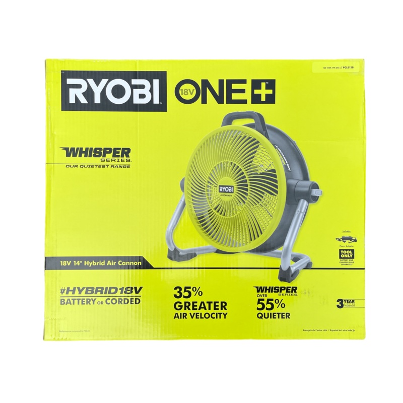 ONE+ 18V Cordless Hybrid WHISPER SERIES 14 in. Air Cannon Fan (Tool Only)