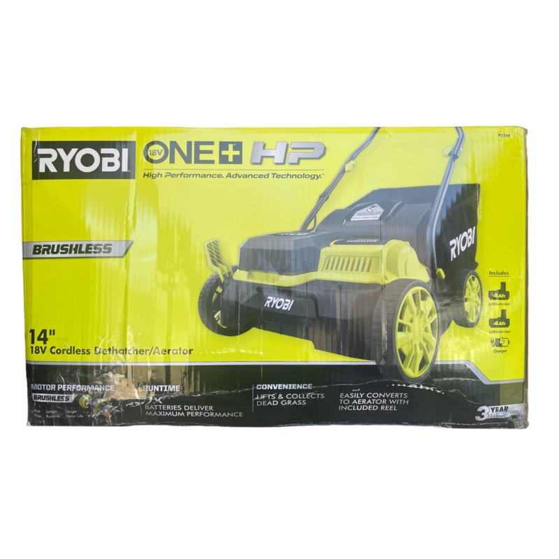 ONE+ HP 18-Volt Brushless 14 in. Cordless Battery Dethatcher/Aerator with (2) 4.0 Ah Batteries and Charger