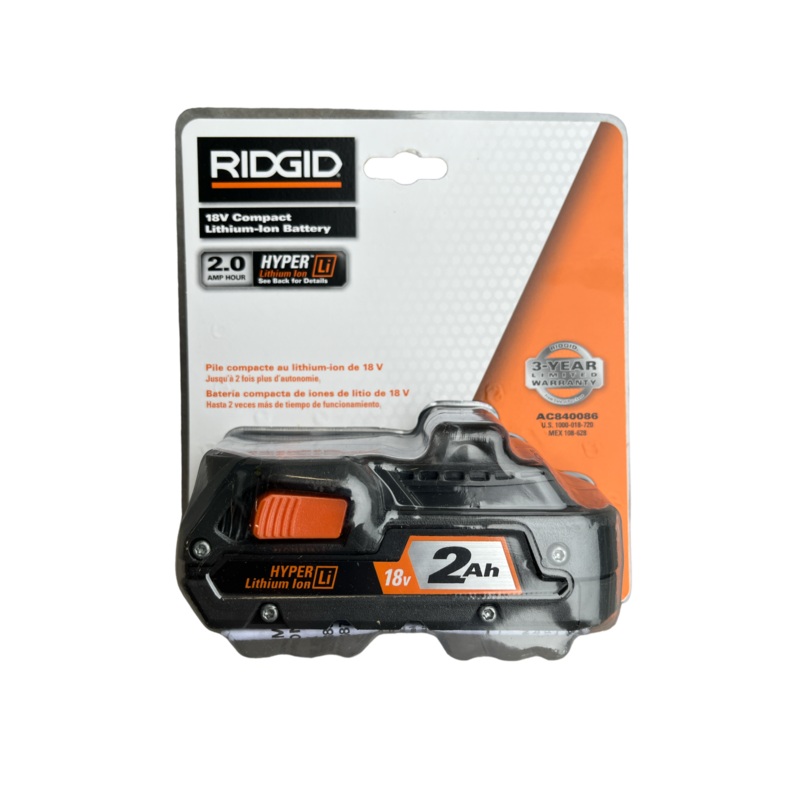 RIDGID 18-Volt HYPER Lithium-Ion 2.0 Ah Battery