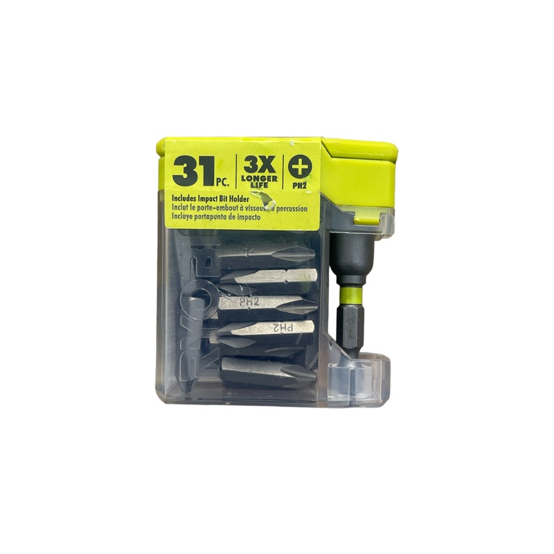 RYOBI 1 in. Bulk Impact Drive Bit Set (31-Piece) with Magnetic Bit Holder