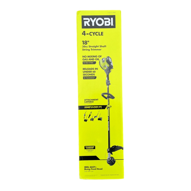 RYOBI 4-Stroke 30 cc Attachment Capable Straight Shaft Gas Trimmer