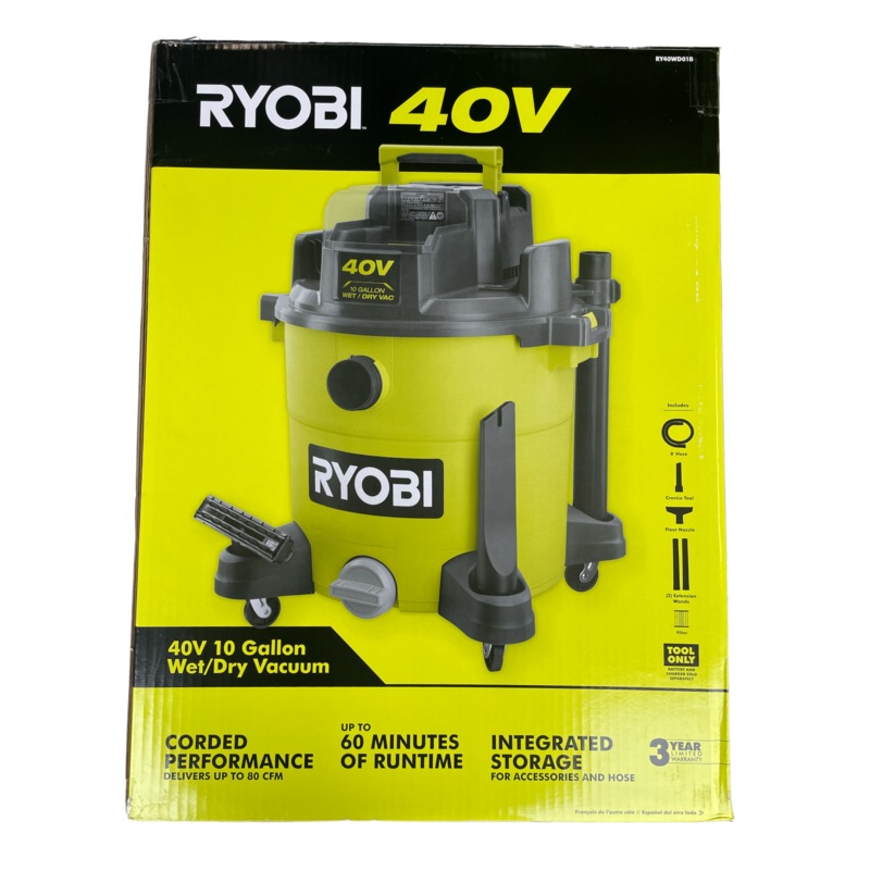 RYOBI 40-Volt 10 Gal. Cordless Wet/Dry Vacuum (Tool Only)