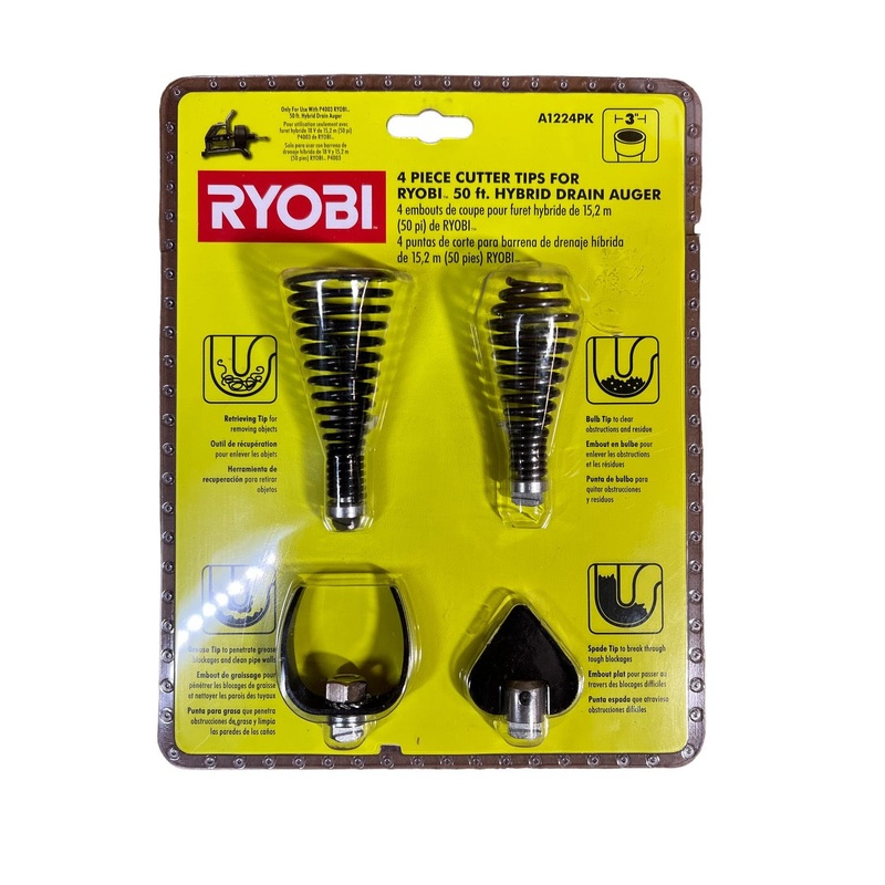 RYOBI Cutter Tips for Drain Auger P4003 (4-Piece)