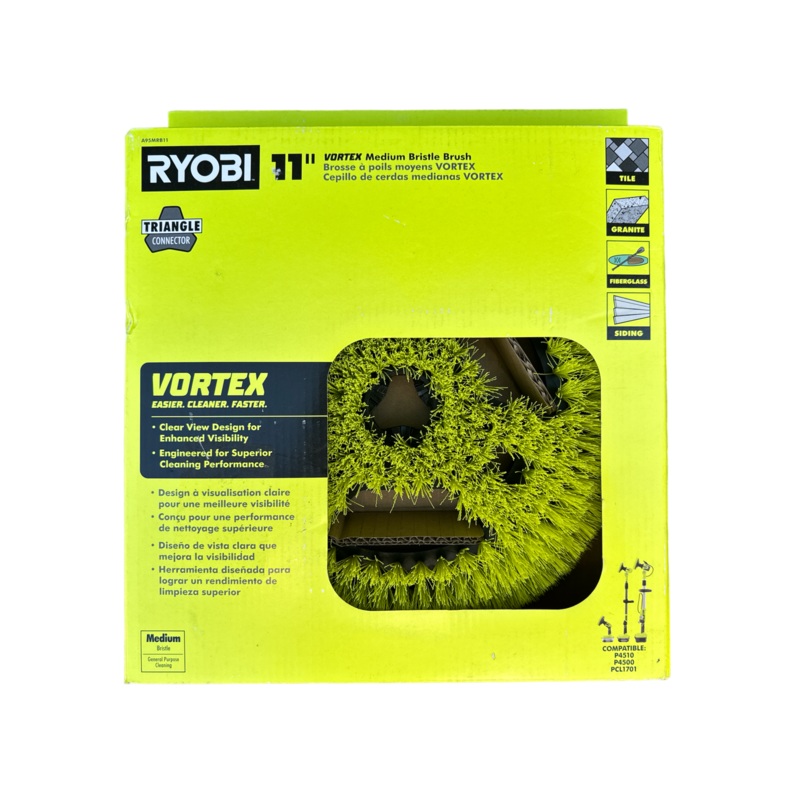 11 in. VORTEX Medium Bristle Brush for RYOBI P4500 and P4510 Scrubber Tools