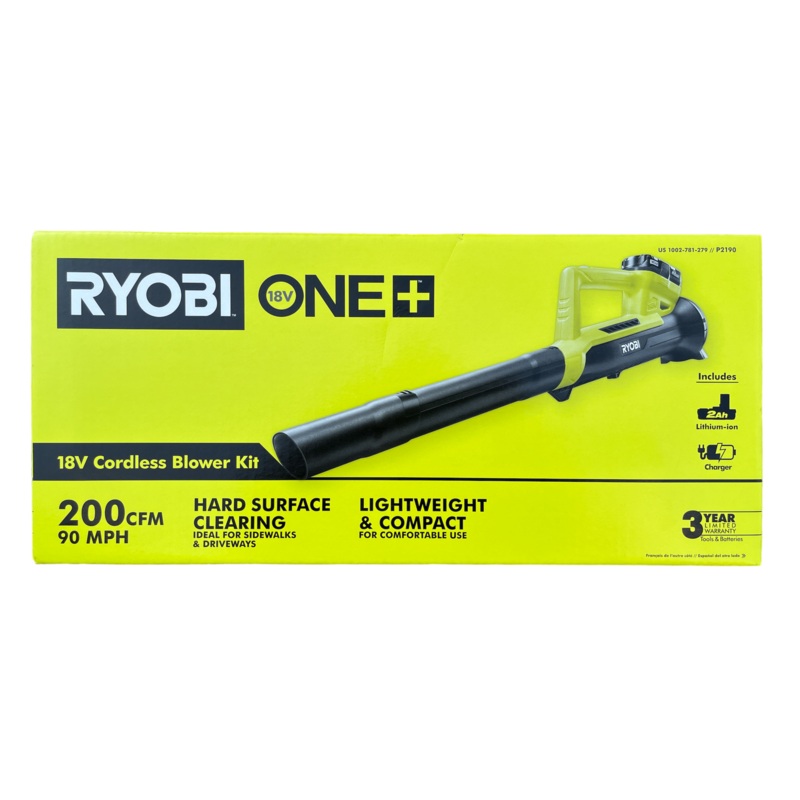18-Volt ONE+ Cordless 200 CFM 90 MPH Leaf Blower with 2.0 Ah Battery & Charger Included