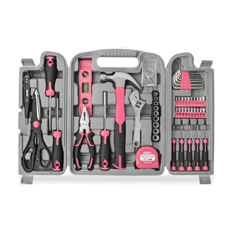 54 Piece Home & Office Pink Tool Kit