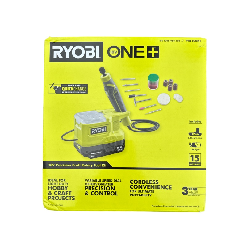 CLEARANCE ONE+ 18V Cordless Precision Rotary Tool Kit with Precision Rotary Accessories
