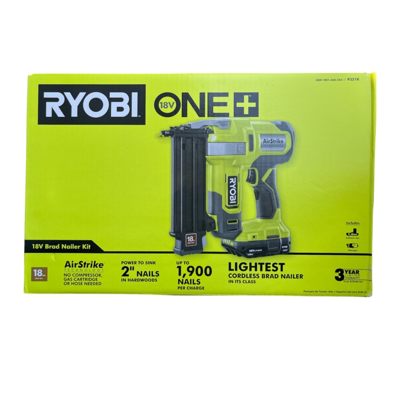 ONE+ 18-Volt Cordless 18-Gauge Brad Nailer Kit with Compact Battery and Charger