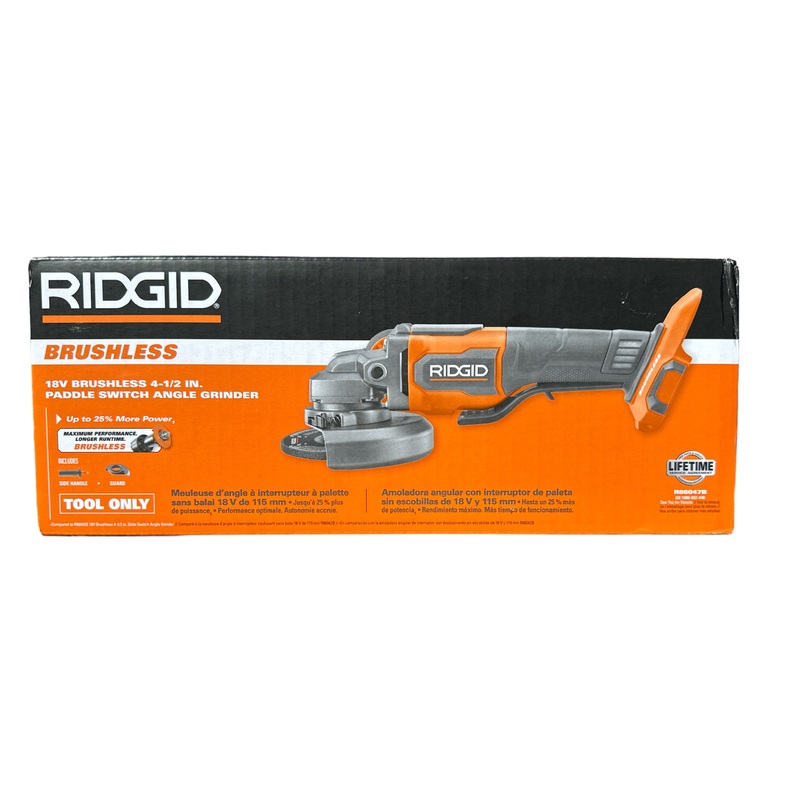 RIDGID 18V Brushless Cordless 4-1/2 in. Slide Switch Angle Grinder (Tool Only)