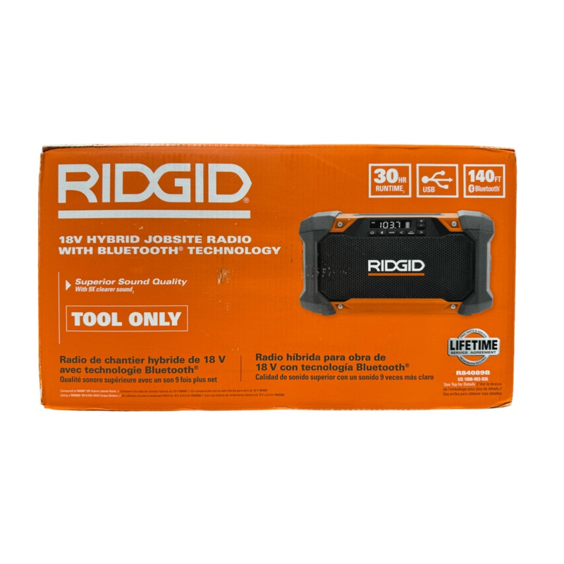 RIDGID 18V Hybrid Jobsite Radio with Bluetooth Technology (Tool Only)