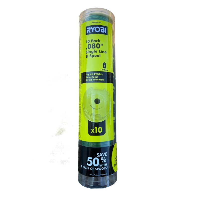 RYOBI 0.080 in. Replacement Auto-Feed Line Spools (10-Pack)