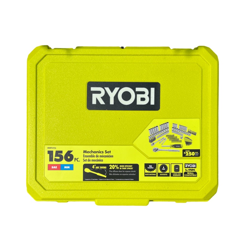 RYOBI 1/4 & 3/8" Mechanics Set (156-Piece)