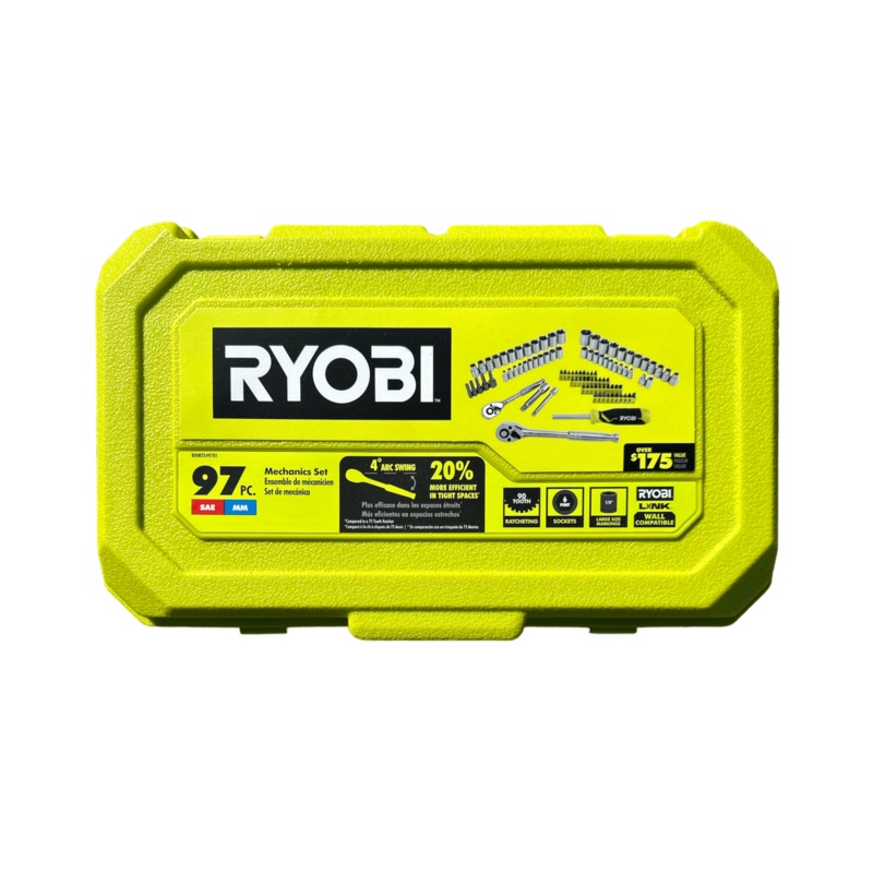 RYOBI 1/4 & 3/8" Mechanics Set (97-Piece)
