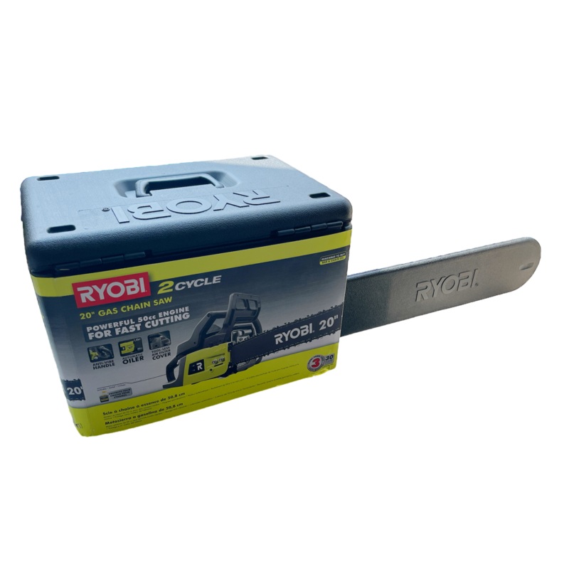 RYOBI 20 in. 50 cc 2-Cycle Gas Chainsaw with Heavy-Duty Case