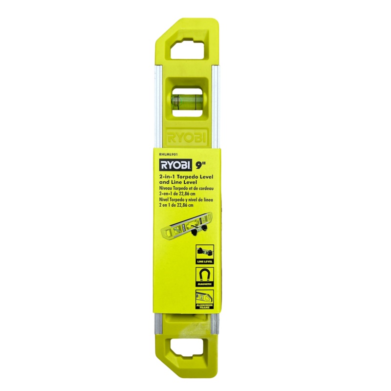 RYOBI 9 in. 3 Vial 2-in-1 Torpedo and Line Level