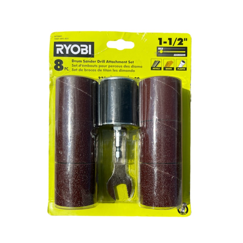 RYOBI Drum Sander Drill Attachment Set