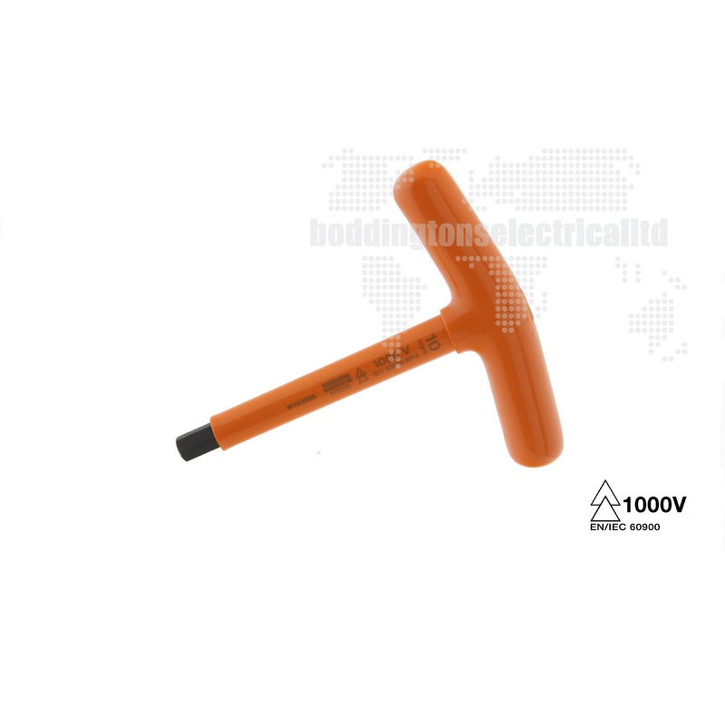 Boddingtons Electrical Insulated T Bar Allen Keys, 10mm Size, 150mm Length 117210