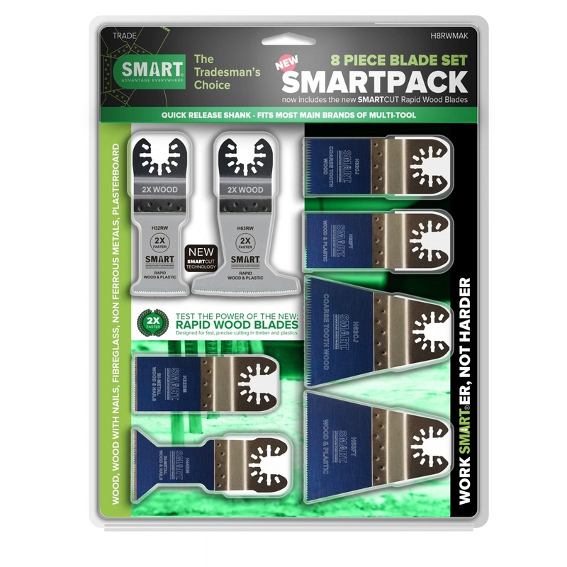Smart 8 Piece Multi-tool Blade Kit (inc 2 x Rapid Wood Blades) - H8RWMAK