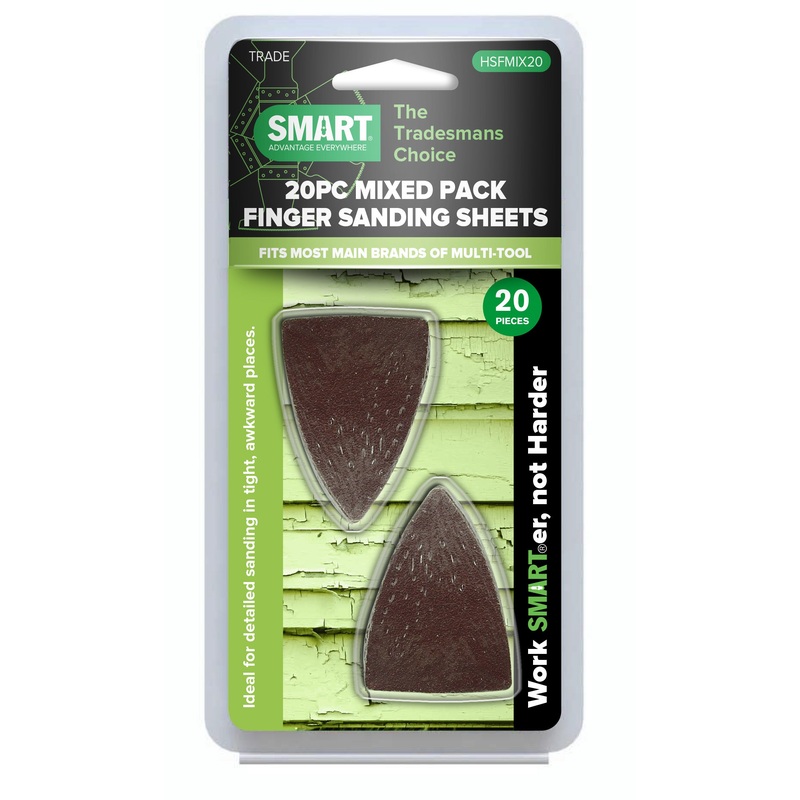 Smart Trade Finger Sanding Sheets - 20pc Mixed Grit - HSFMIX20