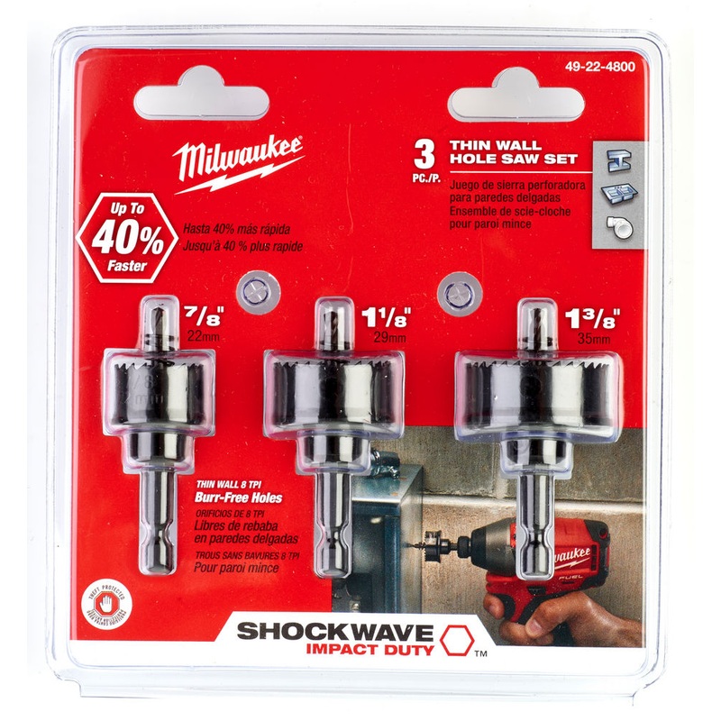 Milwaukee 22/29/35mm Shockwave Impact Duty Hole Saws 3pk 49224800