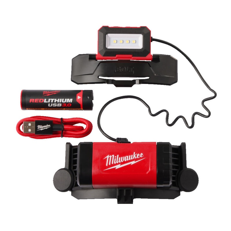Milwaukee 4933479902 BOLT Headlamp 600 Lumens USB Rechargeable with 1x 3.0Ah Redlithium USB Battery