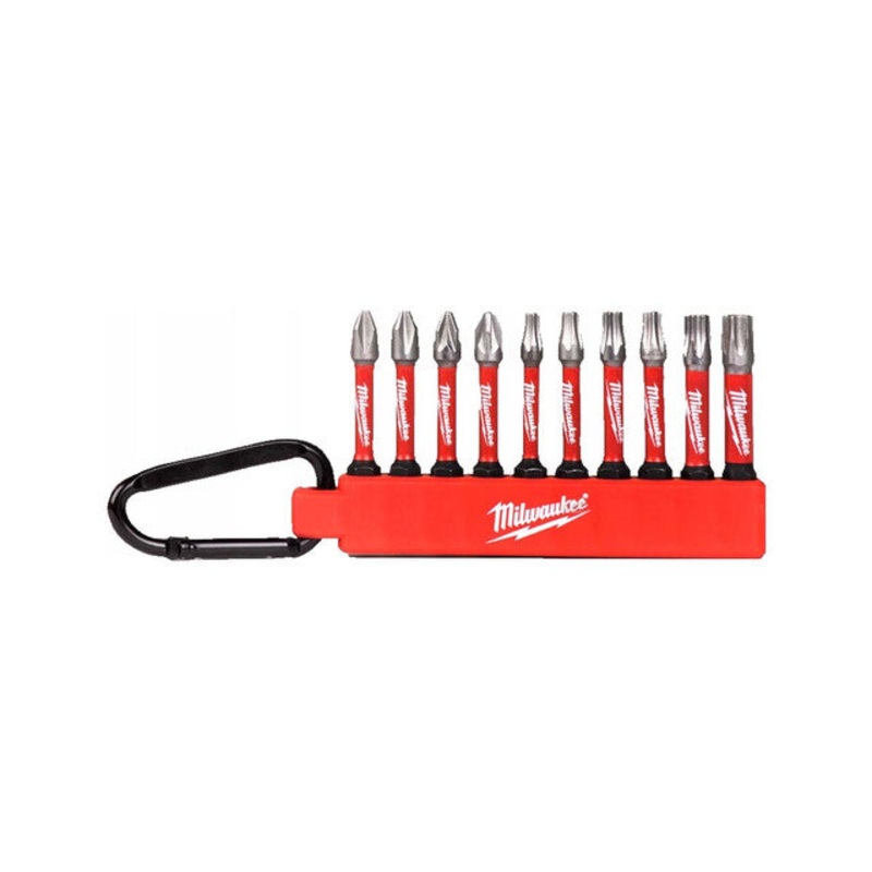 Milwaukee SHOCKWAVE Screwdriver Bit Carabiner Set (10 Pieces) 4932480941