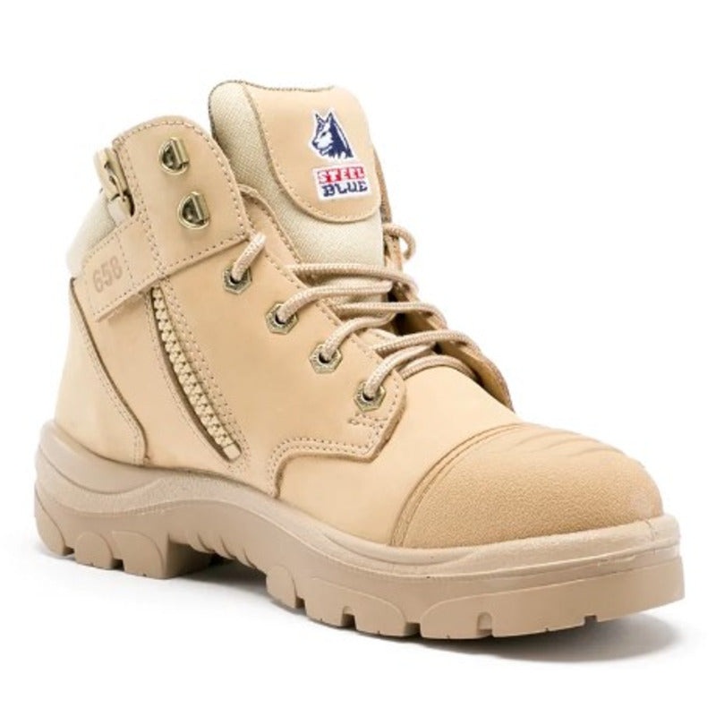 Steel Blue Parkes Zip Scuff - Sand