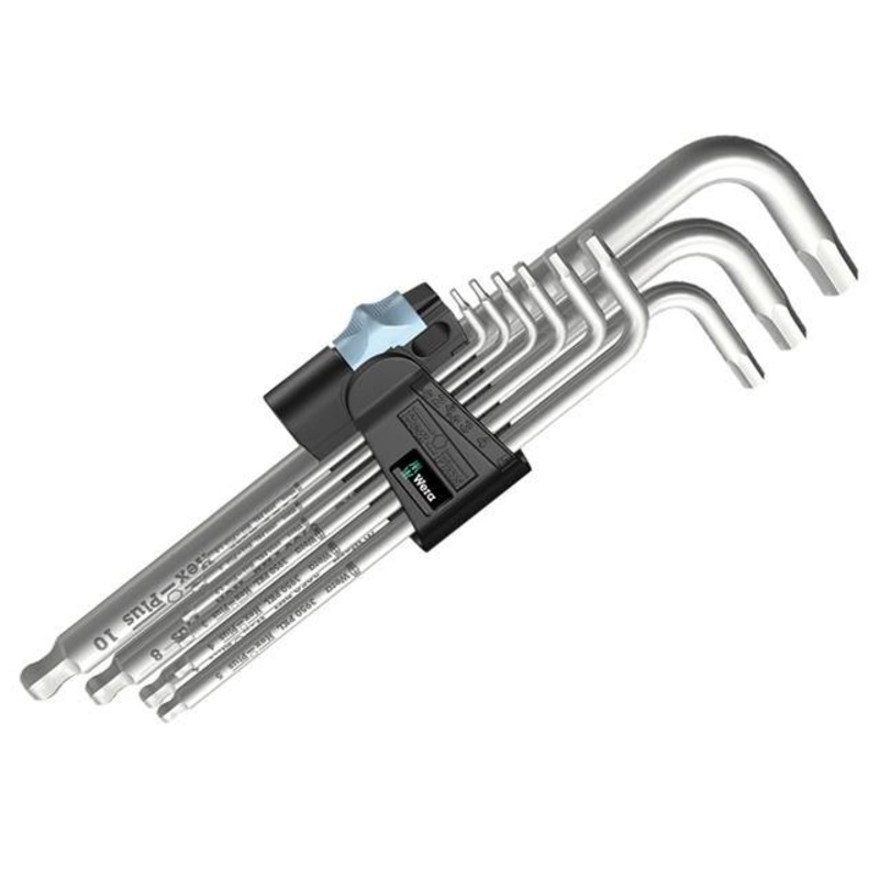 Wera 05073544001 3950 PKL/9 SB Metric Stainless Hex-Plus 9 Piece Allen Key Set