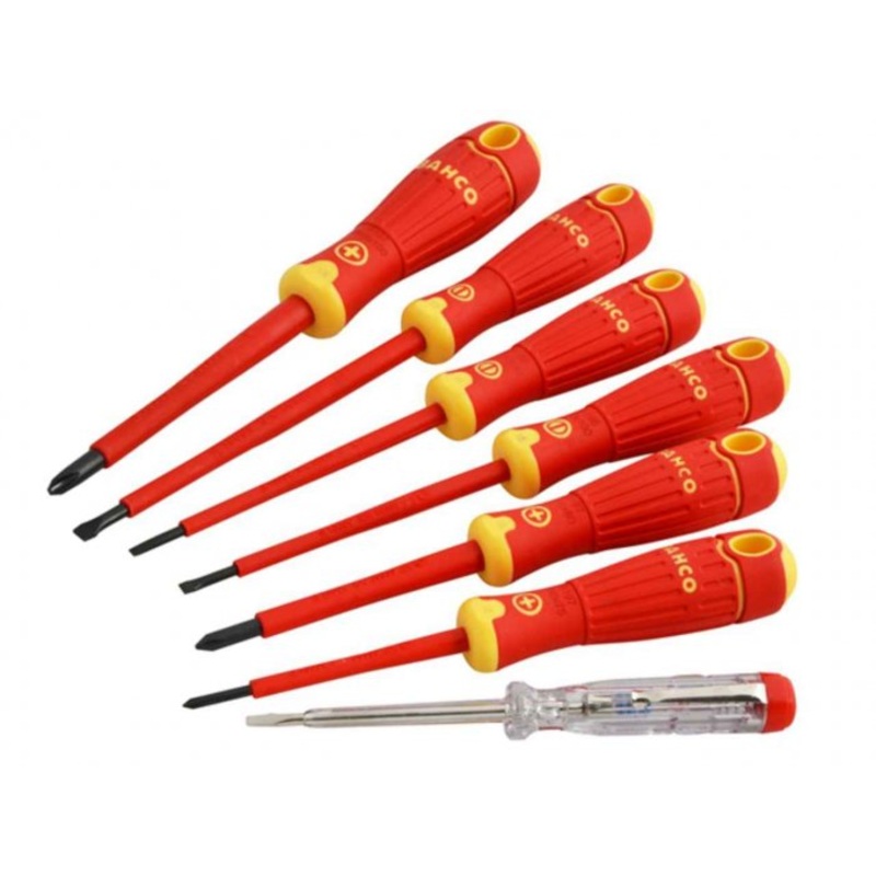 BAHCO 7PC INSULATED SCREWDRIVER SET SLOT/PH