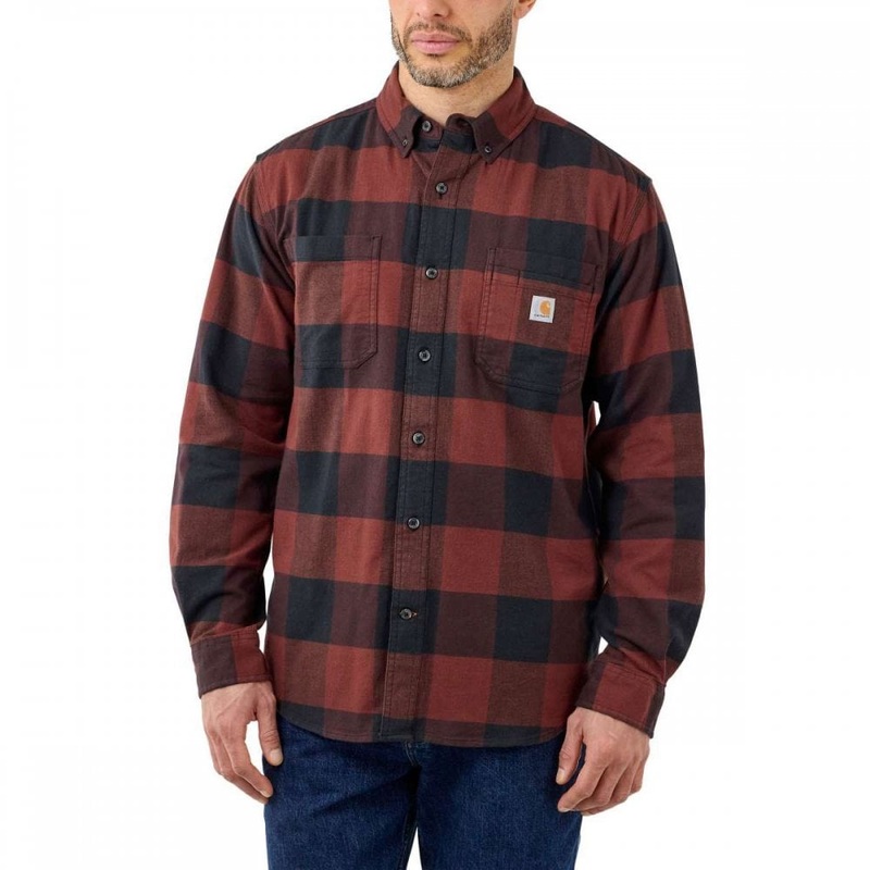 Carhartt Rugged Flex Relaxed Fit Midweight Flannel Long-Sleeve Plaid Shirt