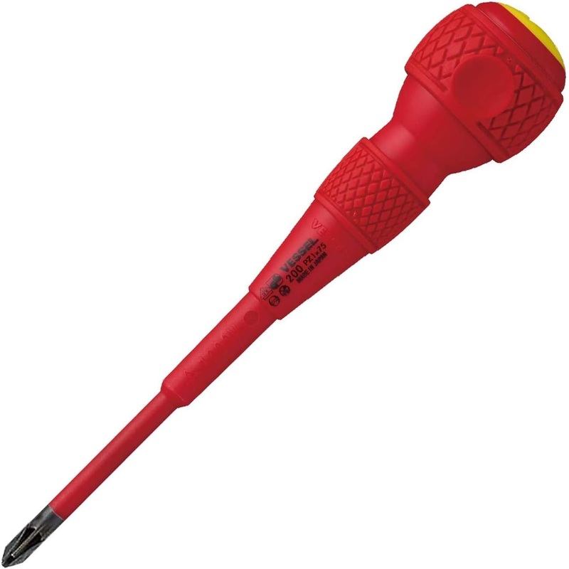 Vessel Ball Grip Insulated Screwdriver No.200 PZ 1x75