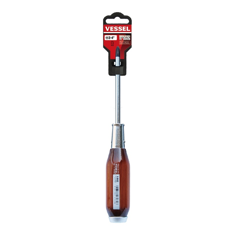 Vessel Real Wood Handle Tang-Thru Screwdriver No.100 + 2x100
