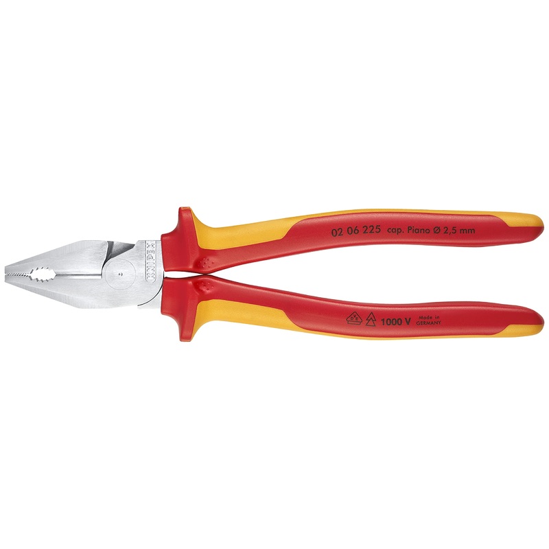 Knipex High Leverage Combination Pliers 1000V-insulated 225mm - 02 06 225