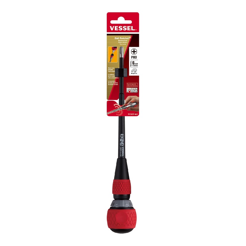Vessel Ball Grip Ratchet Screwdriver No. 2200 P3x150