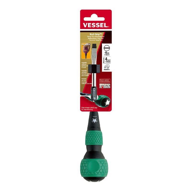 Vessel Ball Grip Tang-Thru Screwdriver No.230 - 6x100