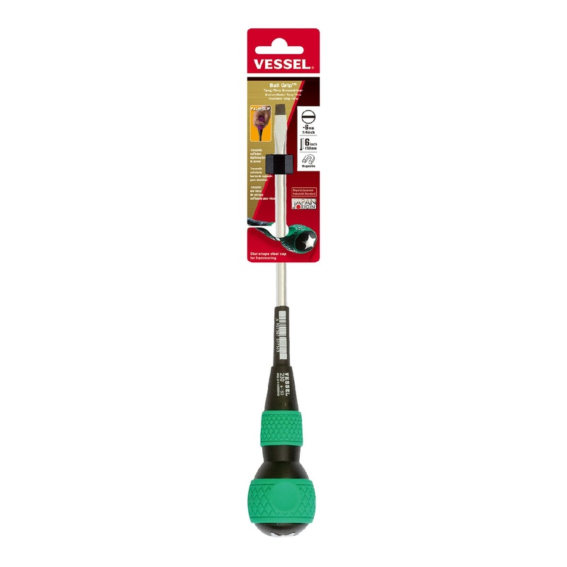 Vessel Ball Grip Tang-Thru Screwdriver No.230 - 6x150