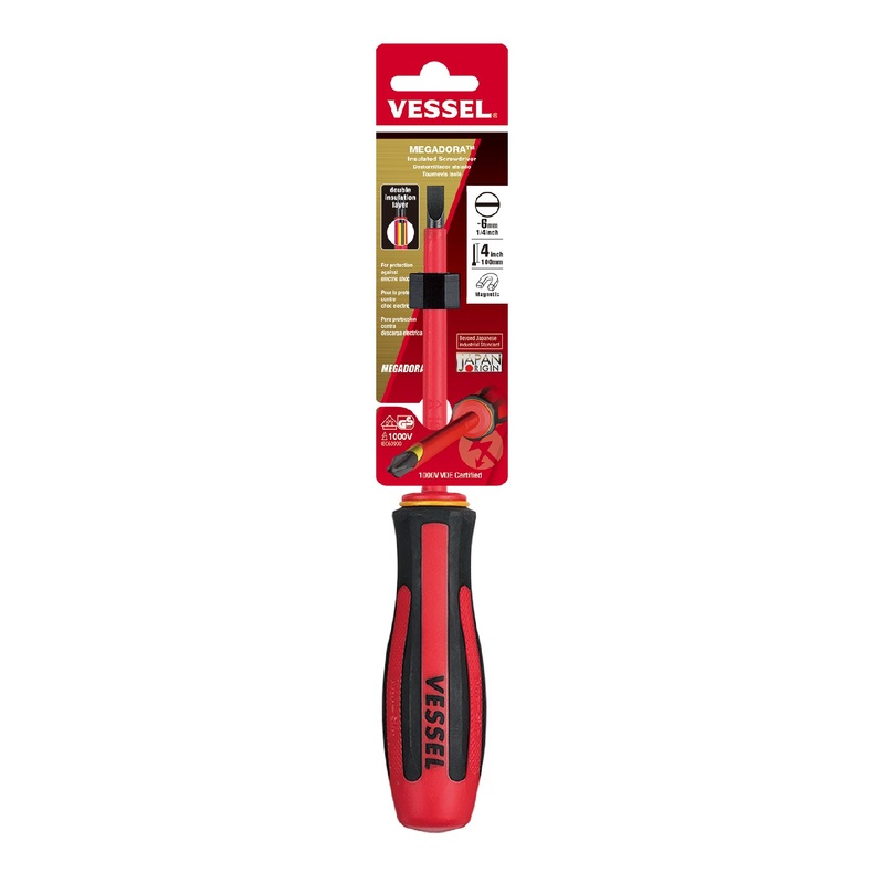 Vessel Megadora Insulated Screwdriver No.960 - 1.0x6x100