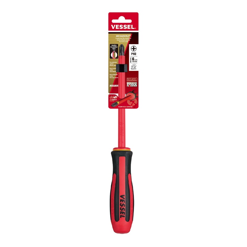 Vessel Megadora Insulated Screwdriver No.960 P 3x150