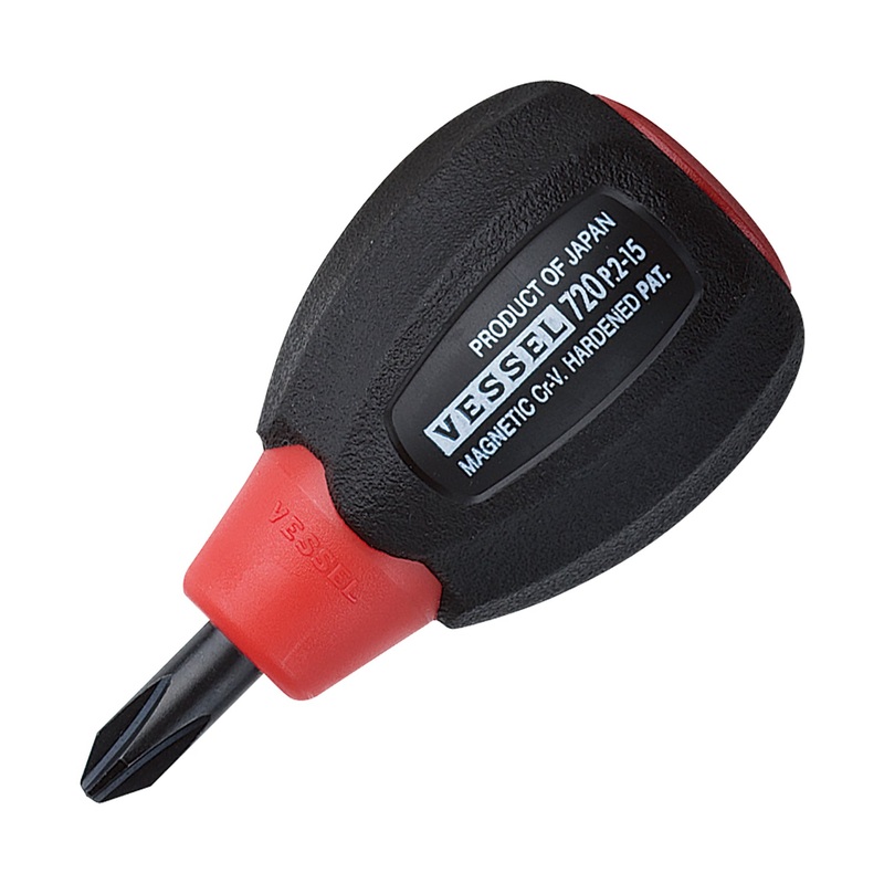 Vessel Super Cushion Stubby Screwdriver No.720 + 2x15