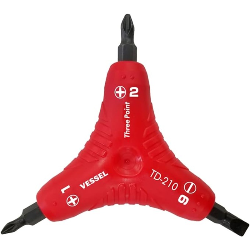 Vessel Three Point Screwdriver TD-210 (Ph No.1/Ph No.2/Slotted 6)