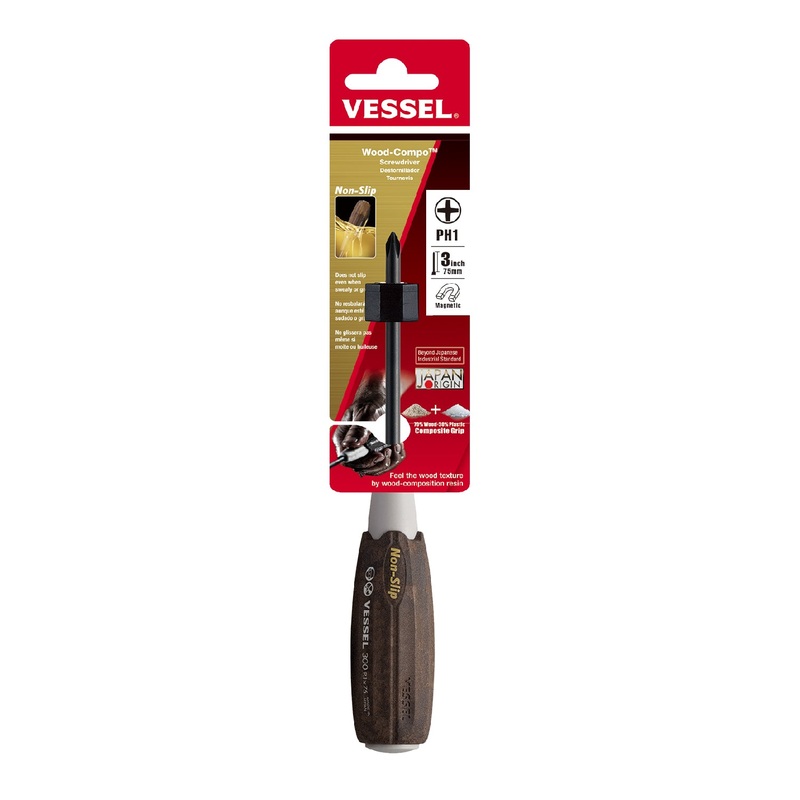 Vessel Wood-Compo Screwdriver No.300 + 1x75