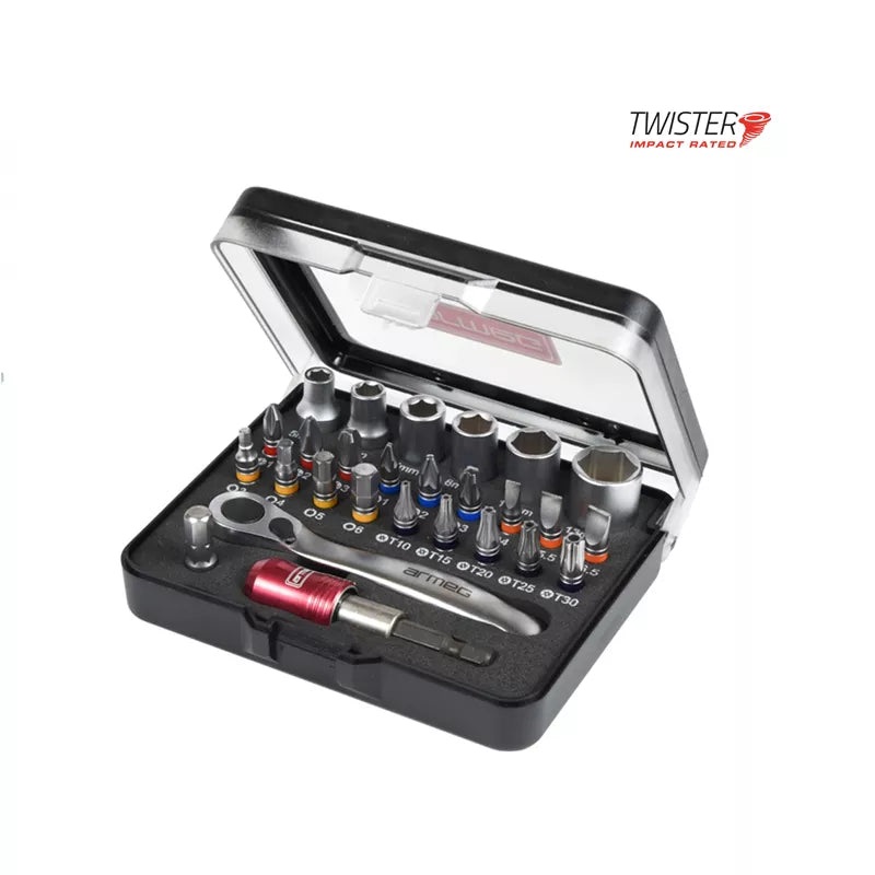 Armeg 27 Piece Socket and Screwdriver Bit Set