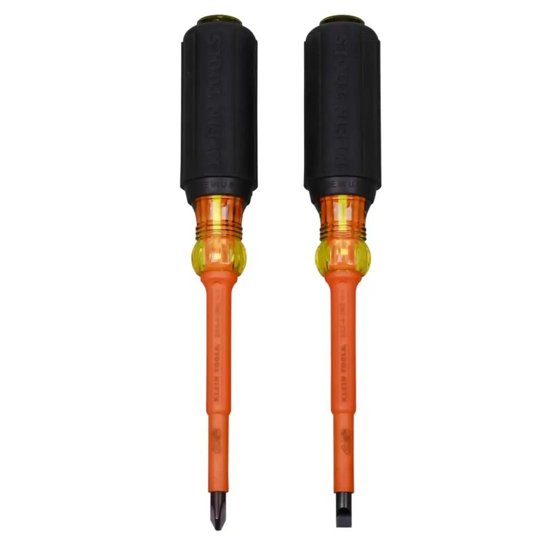 Klein Tools 2 Piece Cushion Grip Insulated Screwdriver Set