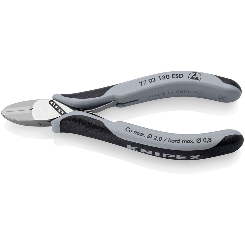 Knipex 77 02 130 ESD Electronics Diagonal Cutters ESD with multi-component grips 130 mm